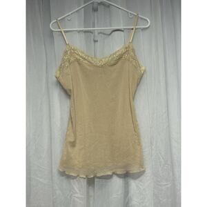 VTG Y2k Forever 21 Fairy Babydoll Sheer Cami Top Lace Sequin Size Large Romantic